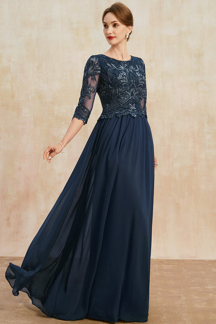 Robe Trapèze Élégance Marine Brodée