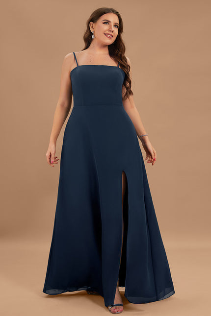 Robe Trapèze Bleu Marine Soirée - gallery 6