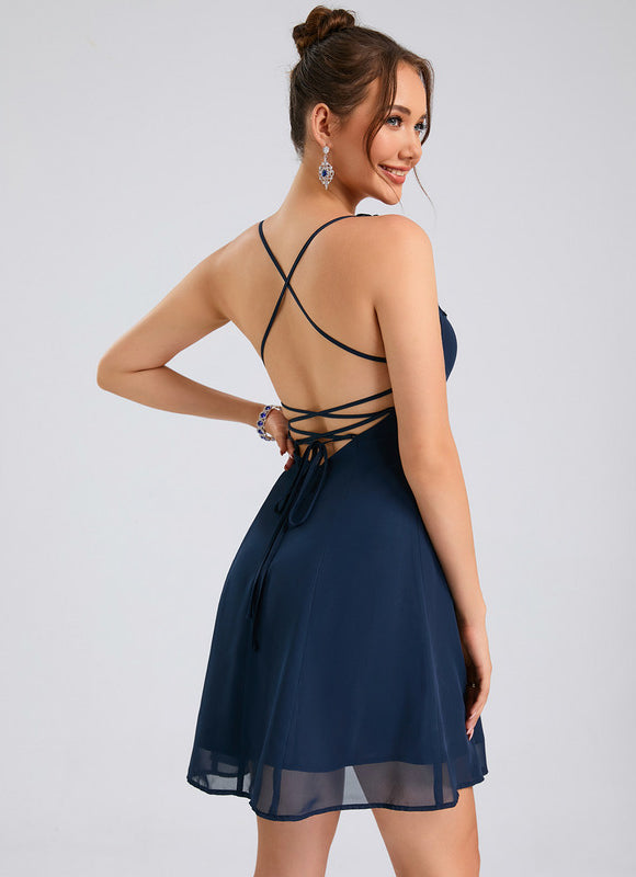Robe Trapèze Aérienne Marine - gallery 3