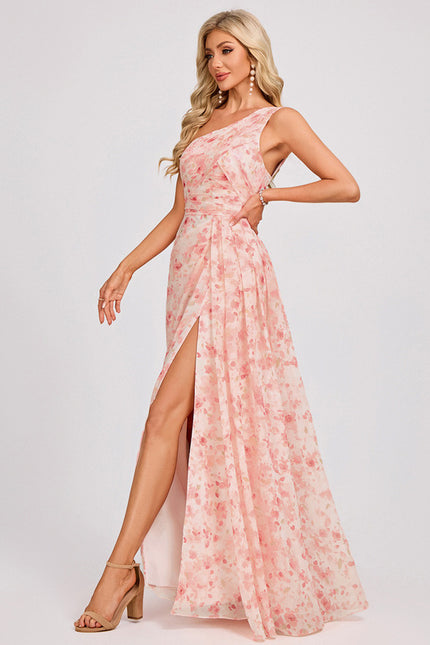 Robe Trapèze Asymétrique Beige - gallery 3
