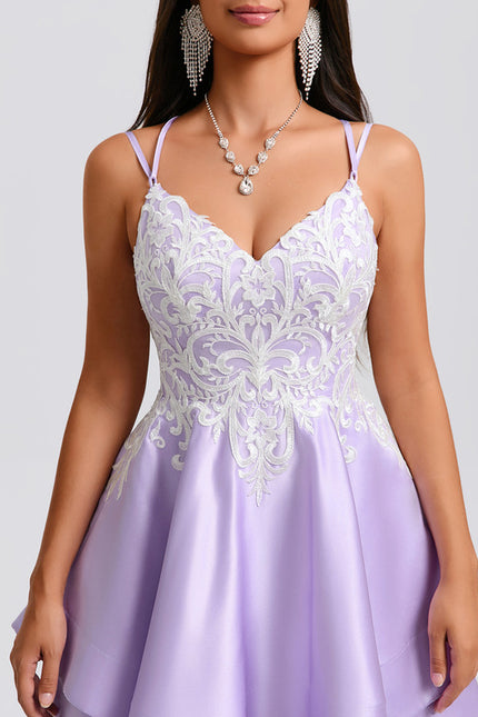 Robe Trapèze Lilas Étoilé - gallery 5