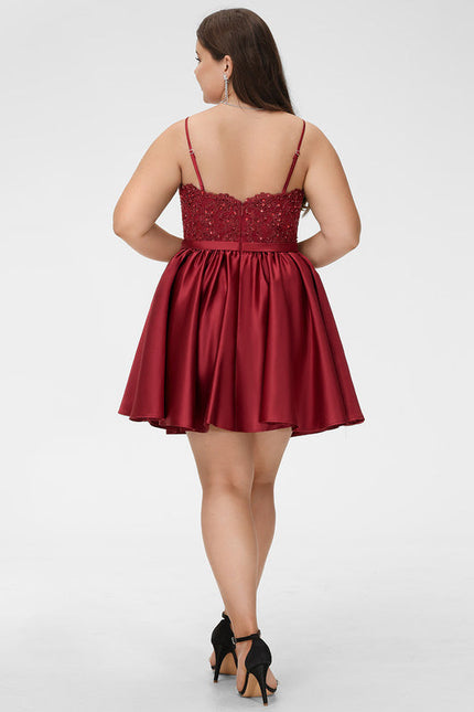 Robe Trapèze Satin Éclat Rubis - gallery 5
