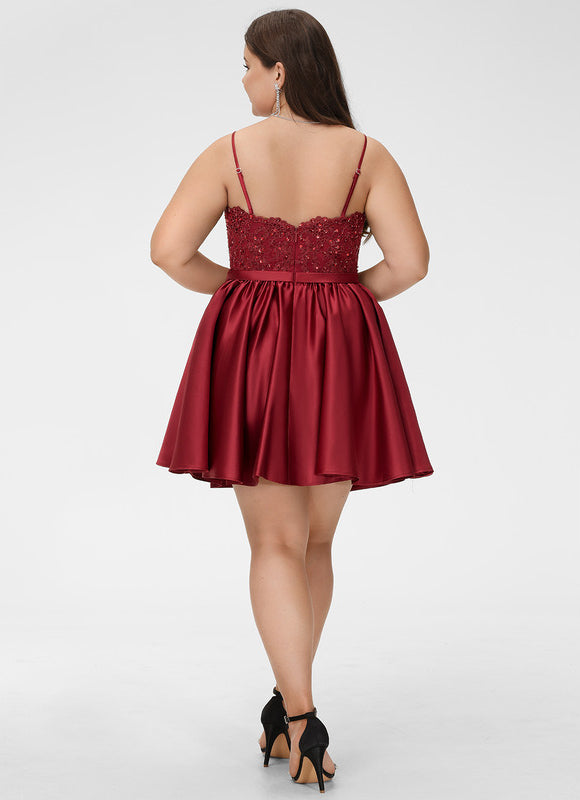 Robe Trapèze Satin Éclat Rubis - gallery 5