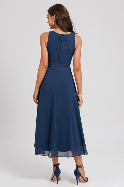 Robe Trapèze Bleue Marine Cocktail - gallery 3