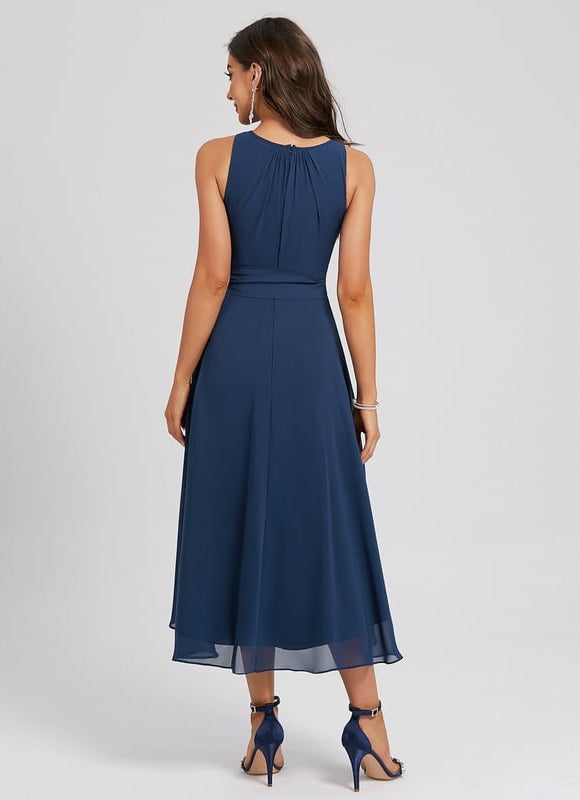 Robe Trapèze Bleue Marine Cocktail - gallery 3