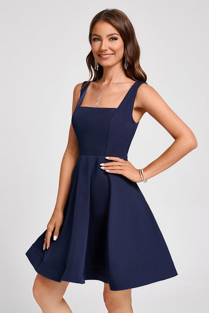 Robe Trapèze Col Carré Chic