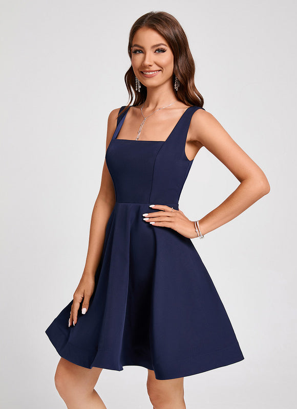 Robe Trapèze Col Carré Chic