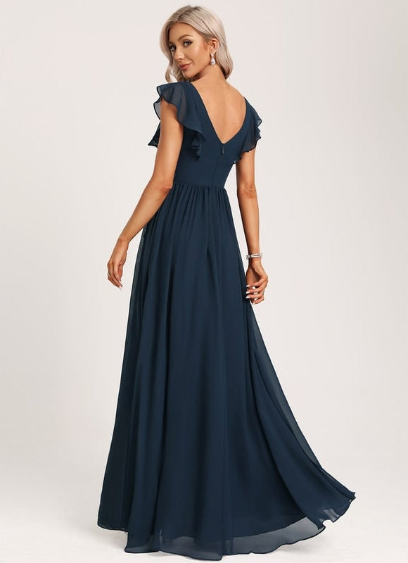 Robe Trapèze Mousseline Fendue - gallery 5