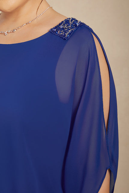 Robe Trapèze Bleu Cascade Chic - gallery 9