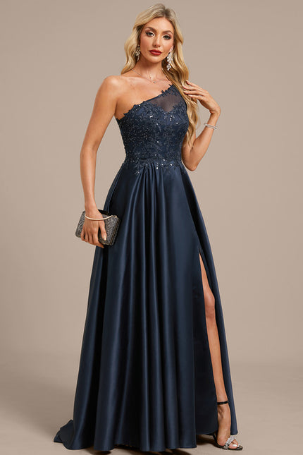 Robe Trapèze Satin Étoilé Noir - gallery 5