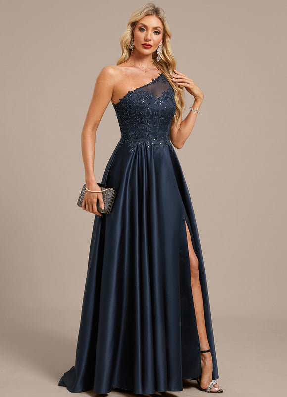 Robe Trapèze Satin Étoilé Noir - gallery 5