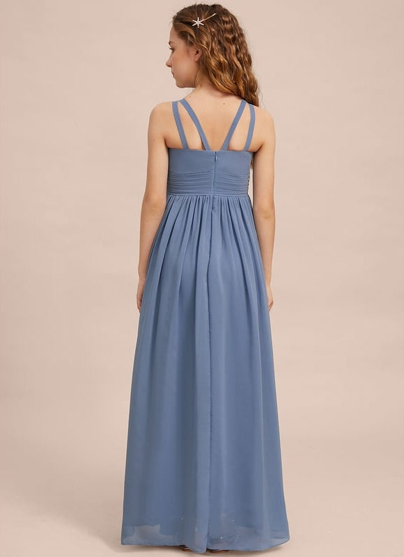 Robe Trapèze Bleu Doux Éclat - gallery 7
