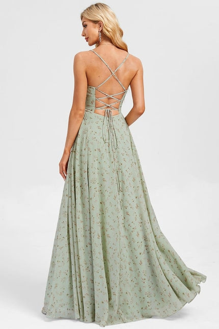 Robe Trapèze Bleu Élégant Longue - gallery 3