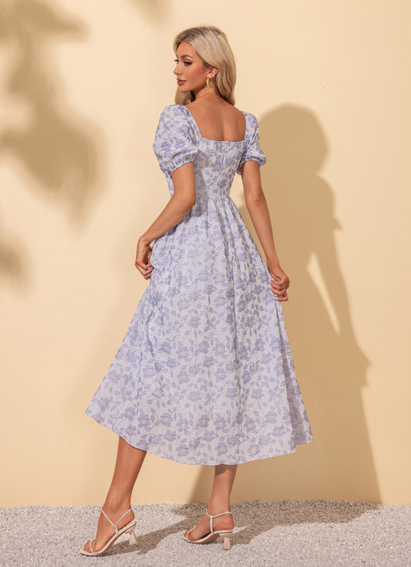 Robe Trapèze Rosée Épanouie - gallery 2