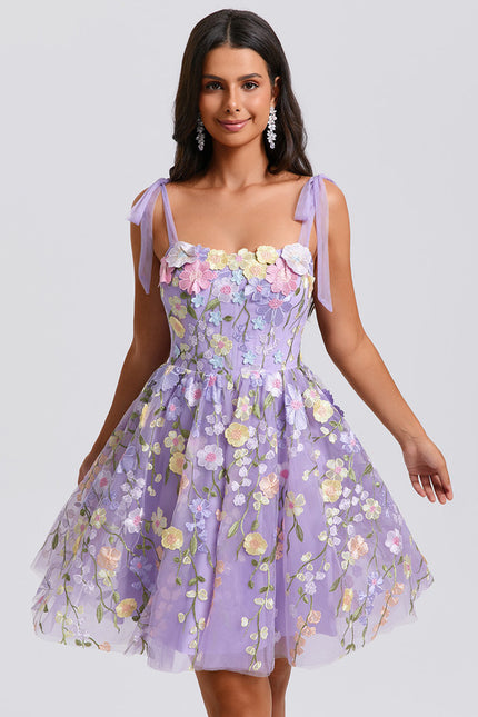 Robe Trapèze Fleurie Lavande