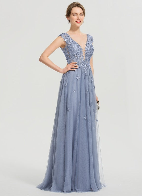 Robe Trapèze Élégance Grise Tulle - gallery 7