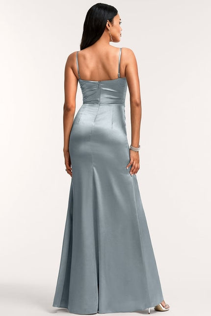 Robe Trapèze Satin Doré Élégante - gallery 4