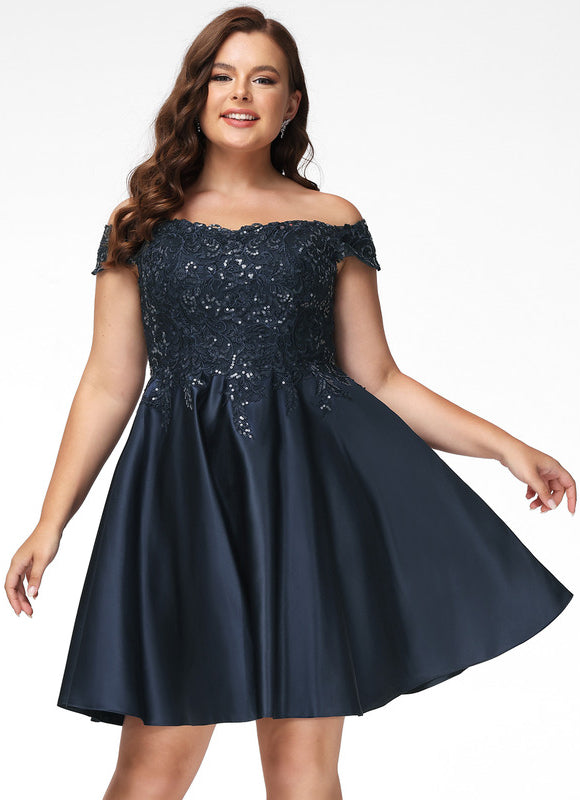 Robe Trapèze Satinée Ébène - gallery 5