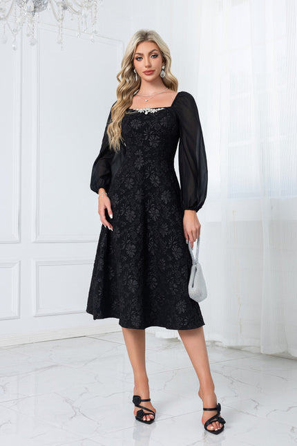 Robe Trapèze Couture Noir - gallery 3