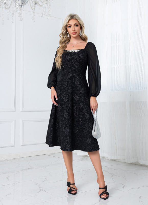 Robe Trapèze Couture Noir - gallery 3