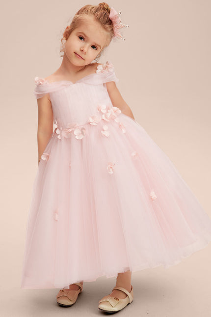 Robe Trapèze Rose Pastel À Fleurs 3D - gallery 5