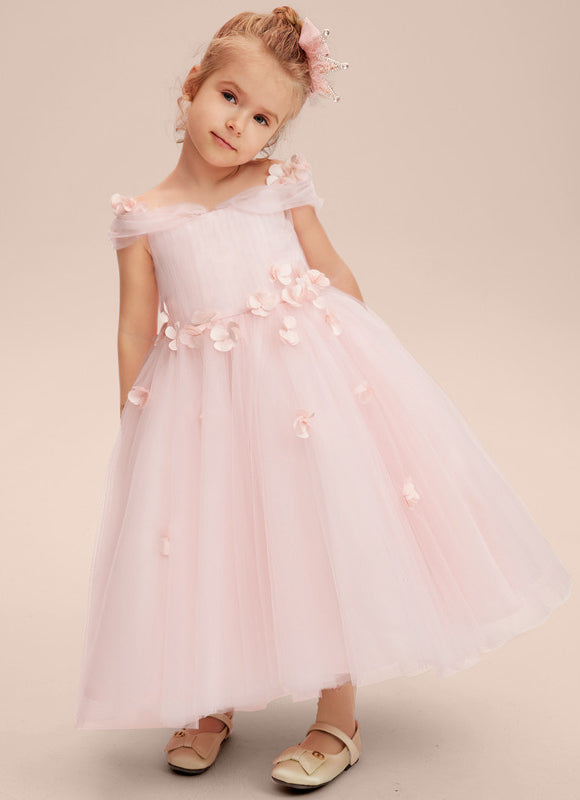 Robe Trapèze Rose Pastel À Fleurs 3D - gallery 5