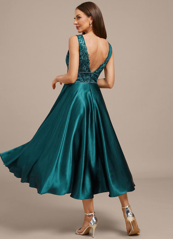 Robe Trapèze Émeraude Éclatante - gallery 6