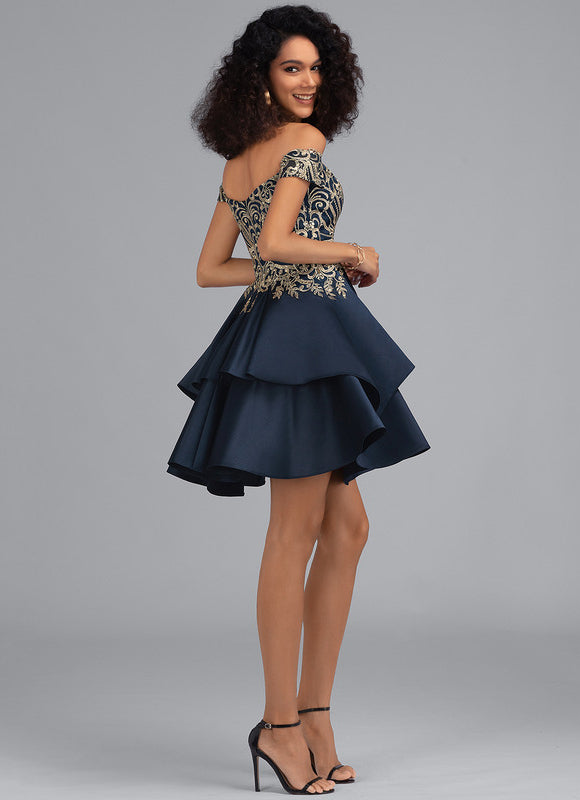 Robe Trapèze Satinée Ébène - gallery 3