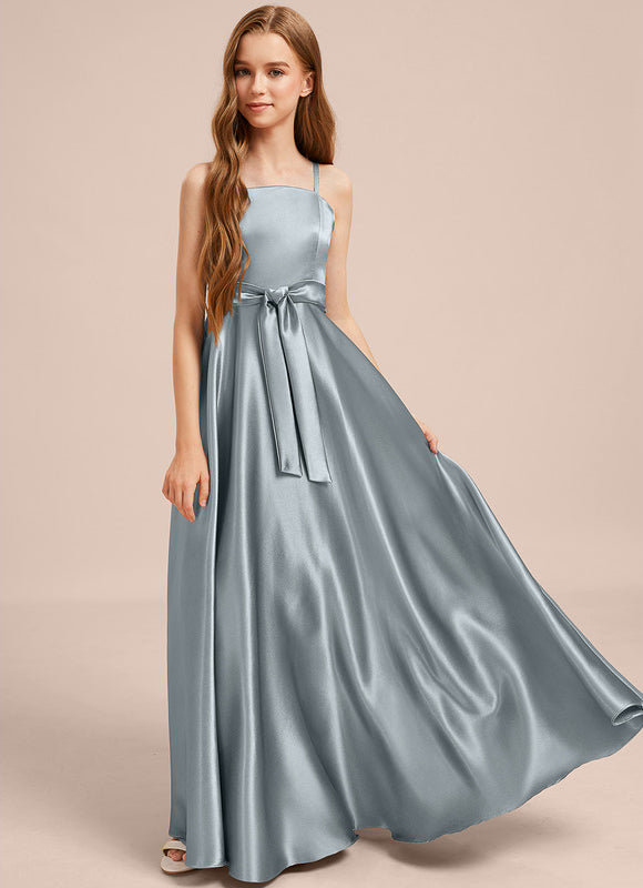 Robe Trapèze Satinée Céleste - gallery 4