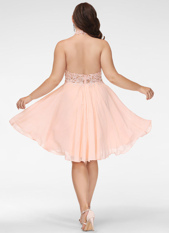 Robe Trapèze Éclat Pêche Rosée - gallery 6
