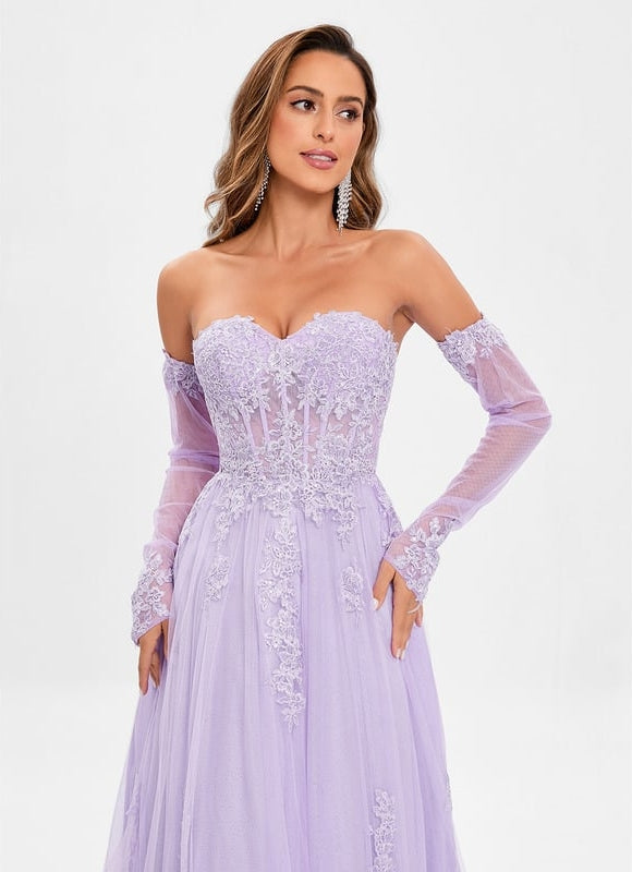 Robe Trapèze Lavande Élégante - gallery 2
