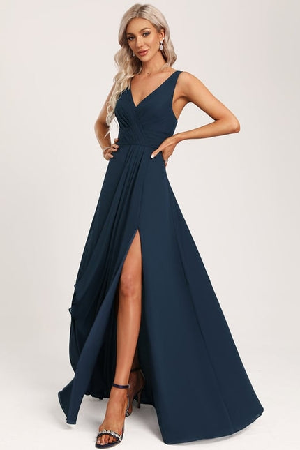 Robe Trapèze Mousseline Fendue - gallery 1