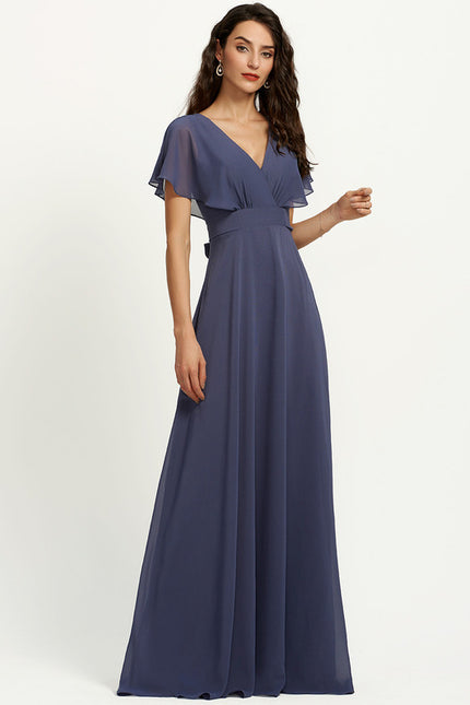 Robe Trapèze Longue Beige Élégante - gallery 3