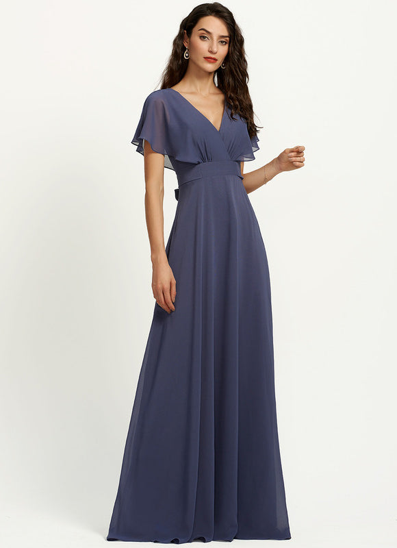 Robe Trapèze Longue Beige Élégante - gallery 3