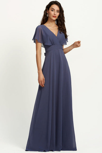 Robe Trapèze Longue Beige Élégante - gallery 3