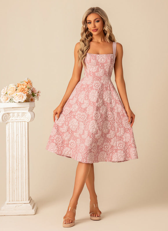 Robe Trapèze Fleurée Évanescence - gallery 3