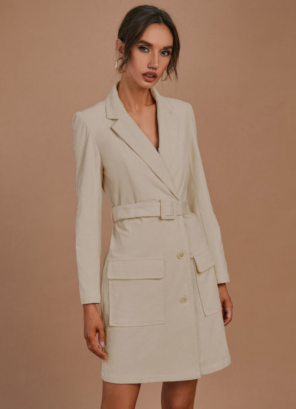 Robe Trapèze Beige Chic - gallery 3