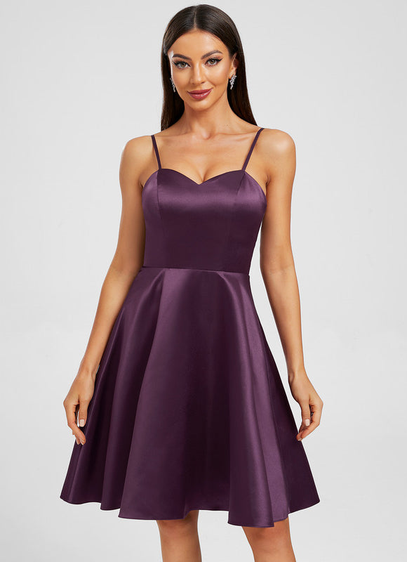 Robe Trapèze Cœur Satinée