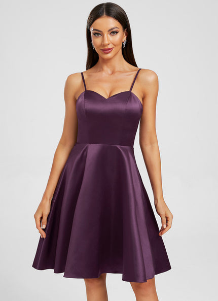 Robe Trapèze Cœur Satinée