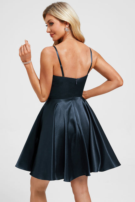 Robe Trapèze Satin Nuit - gallery 7