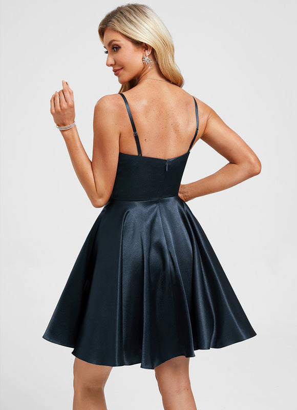 Robe Trapèze Satin Nuit - gallery 7