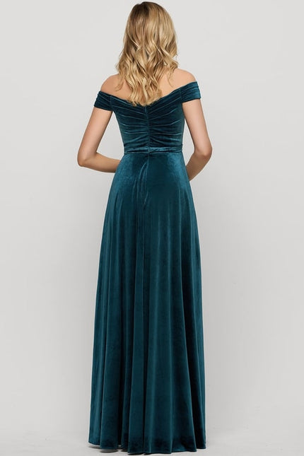 Robe Trapèze Velours Émeraude - gallery 2