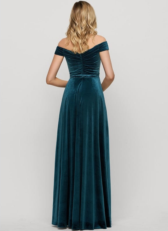 Robe Trapèze Velours Émeraude - gallery 2