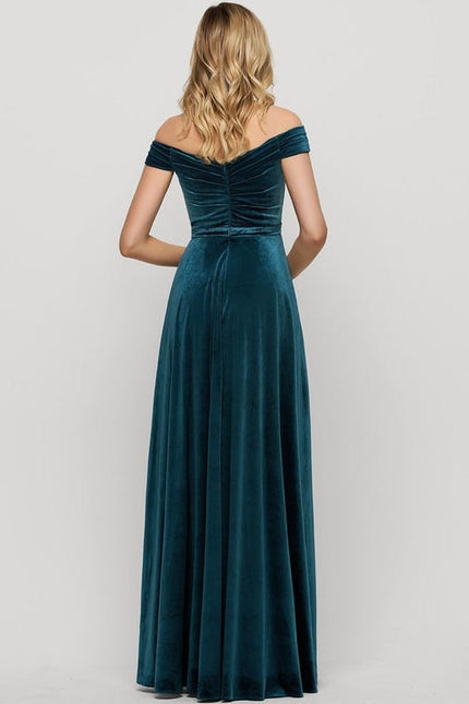 Robe Trapèze Velours Émeraude - gallery 2