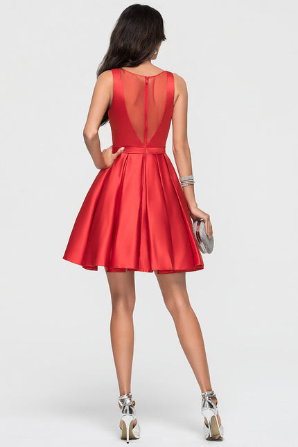 Robe Trapèze Évasée Satinée - gallery 4