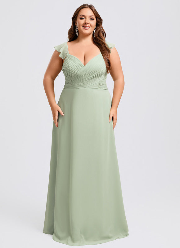 Robe Trapèze Mousseline Fendue - gallery 6