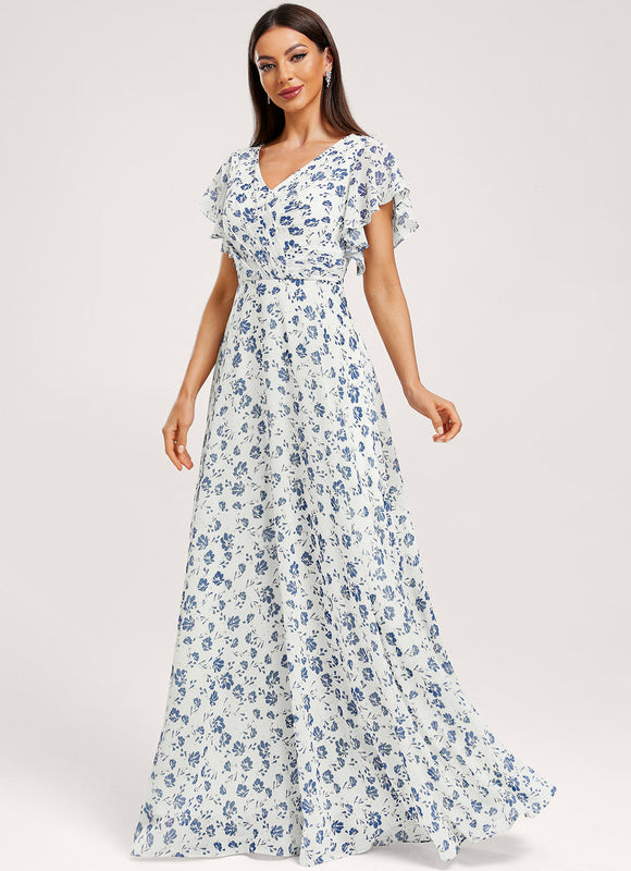 Robe Trapèze Mousseline Fendue - gallery 2