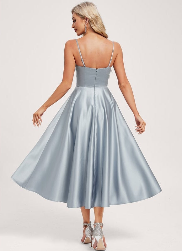 Robe Trapèze Céleste Satinée - gallery 4