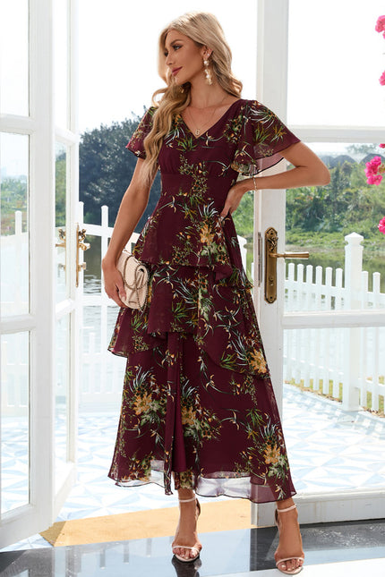 Robe Trapèze Fleur Rose Éthérée - gallery 3