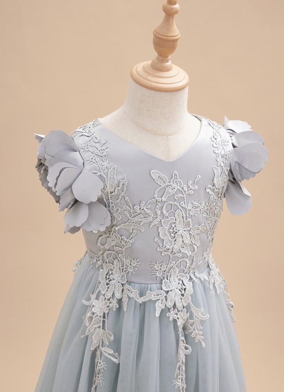 Robe Trapèze Tulle Fleurie - gallery 8
